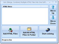 Join (Merge, Combine) Multiple (or Two) HTML Files screenshot